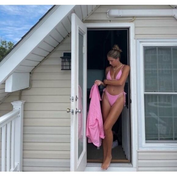 L*Space Electric Pique Stripe Brittany/Lennox Bikini L - Picture 3 of 8